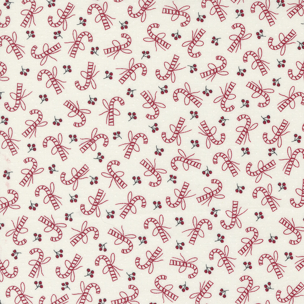 I Believe in Angels Candy Canes - Snow ( Winter Holiday ) cotton quilting fabric