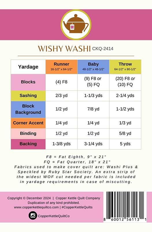 Wishy Washi - By Copper Kettle Quilt Company