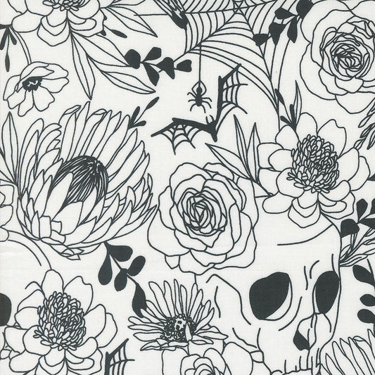 Noir Haunted Garden - Ghost ( Halloween ) cotton quilting fabric