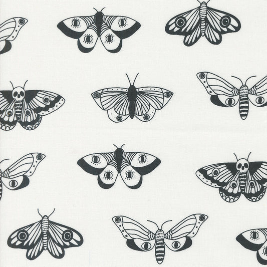 Noir Mystic Moth - Ghost ( Halloween ) cotton quilting fabric