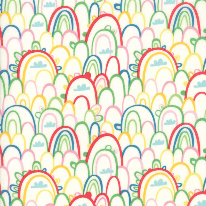Best Friends Forever Rainbow - White ( Multi, Rainbow, Prints ) cotton quilting fabric