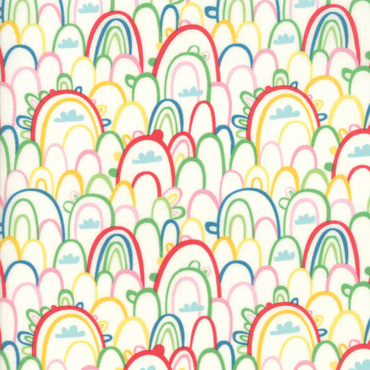 Best Friends Forever Rainbow - White ( Multi, Rainbow, Prints ) cotton quilting fabric