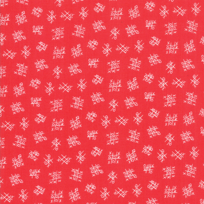 Best Friends Forever Tic-Tac-Toe-Red ( Red, Prints ) cotton quilting fabric