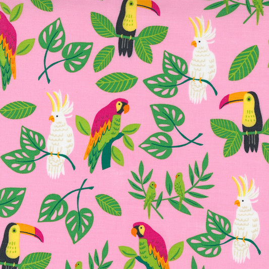 Jungle Paradise  ( PINK ) cotton quilting fabric