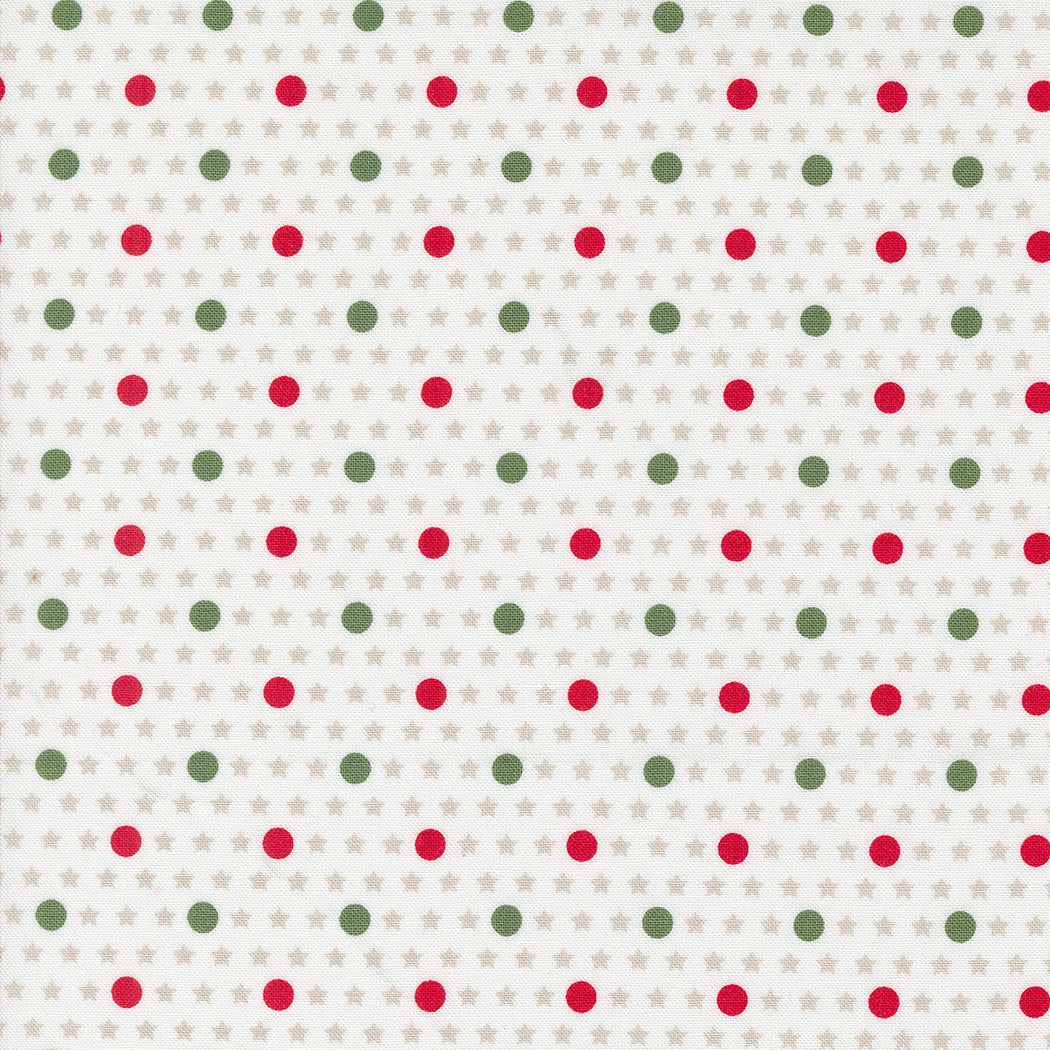 Starberry Polka Dot - Off White ( Winter Holiday ) cotton quilting fabric