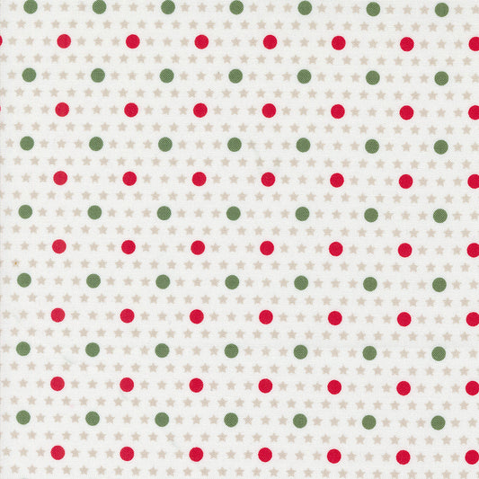 Starberry Polka Dot - Off White ( Winter Holiday ) cotton quilting fabric