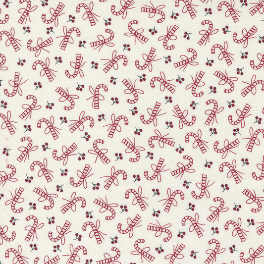 I Believe in Angels Candy Canes - Snow ( Winter Holiday ) cotton quilting fabric