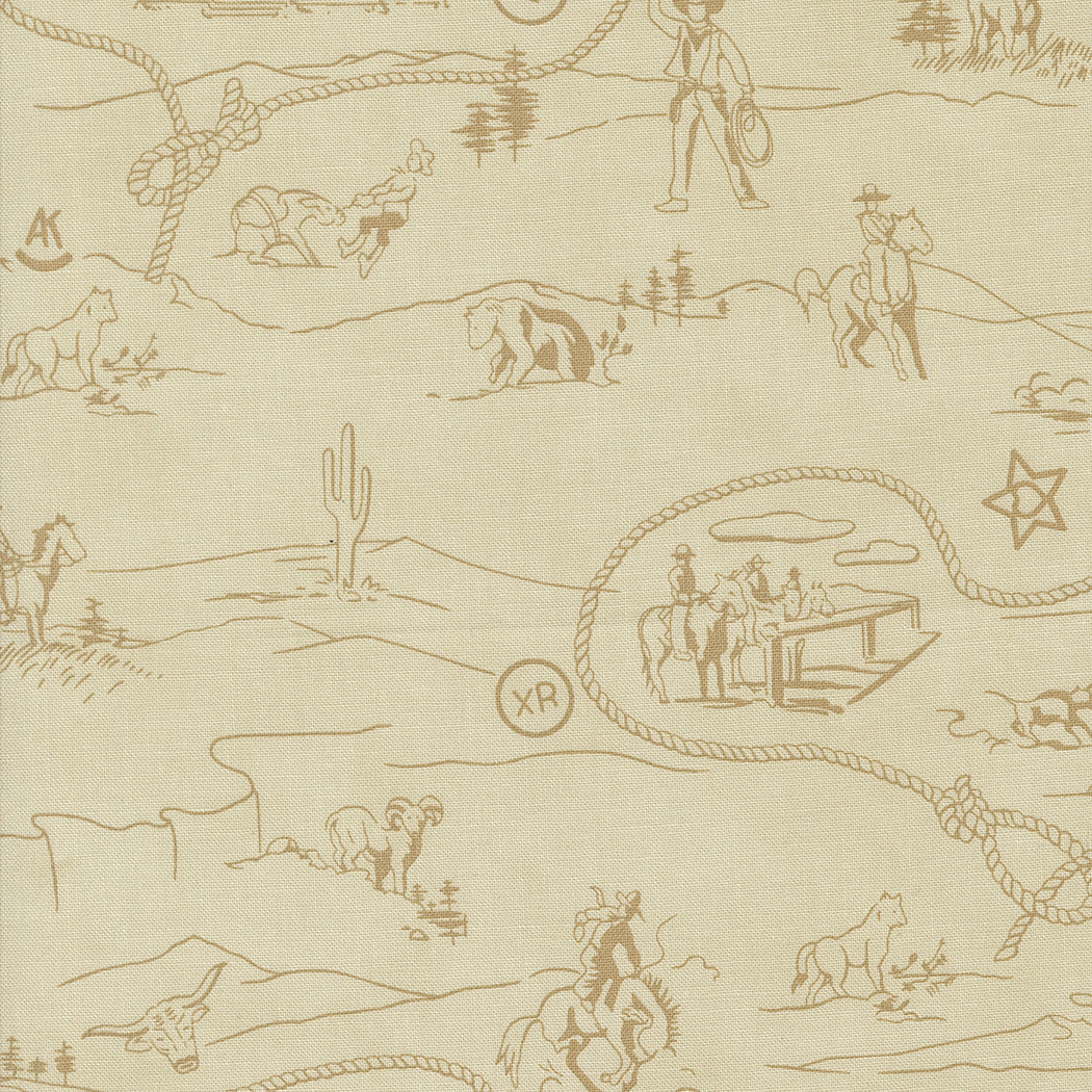 Saddle Ranch Trail Dust ( Western ) cotton quilting fabric