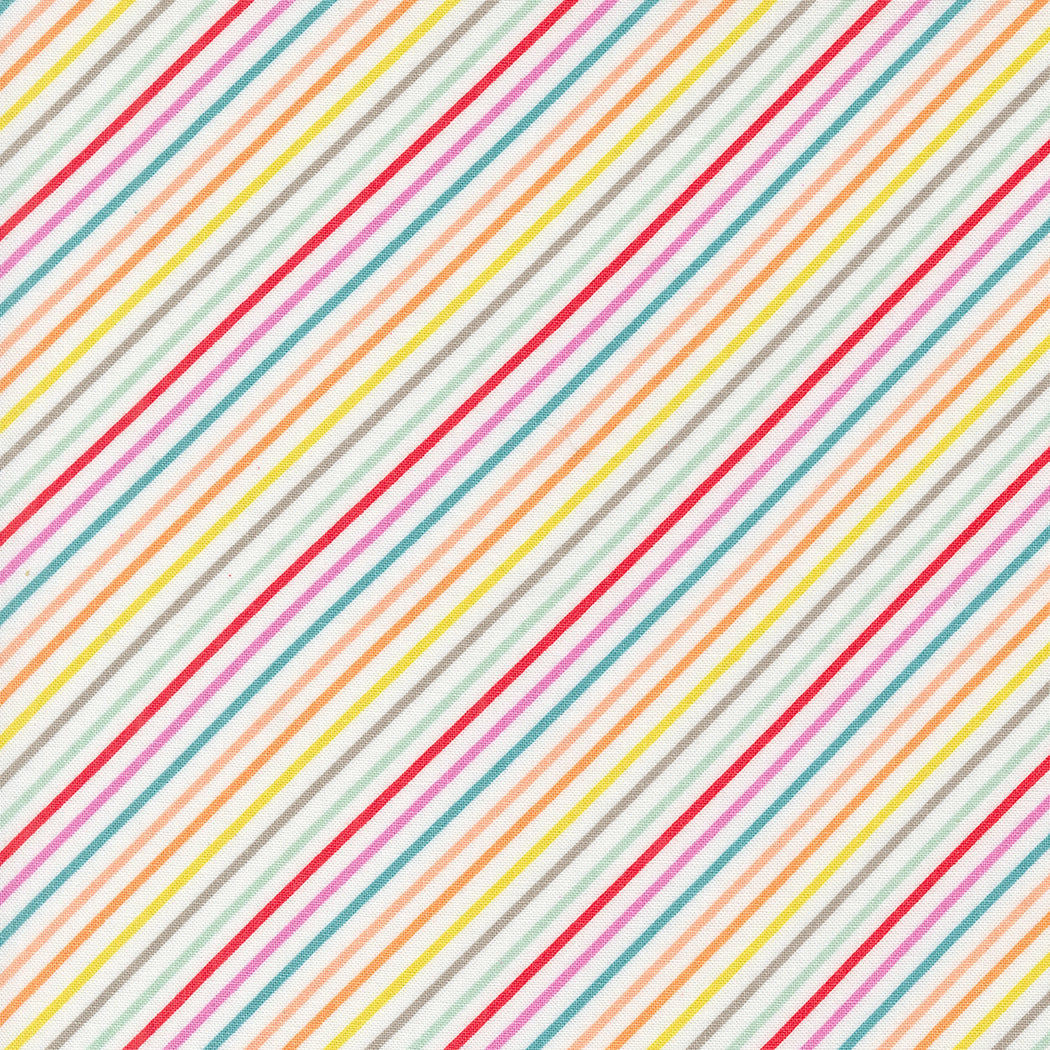Laguna Sunrise Off White Stripe ( Rainbow, Stripe ) cotton quilting fabric