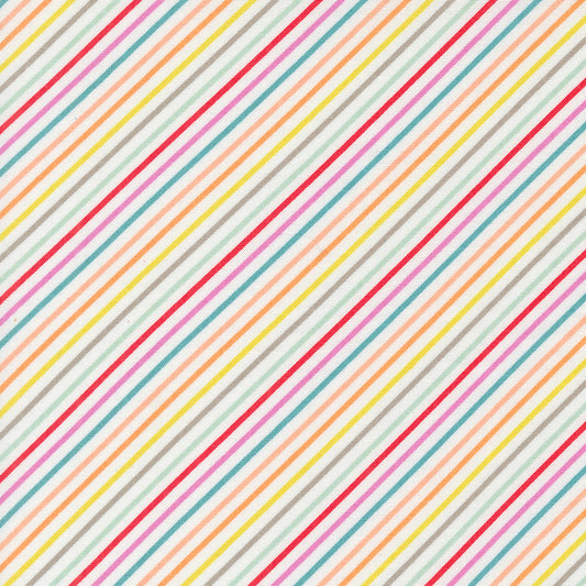 Laguna Sunrise Off White Stripe ( Rainbow, Stripe ) cotton quilting fabric