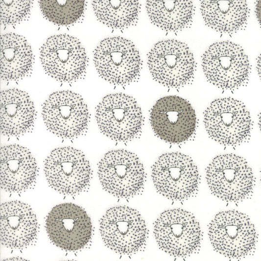 Darling Little Dickens Sheep - White (  ) cotton quilting fabric