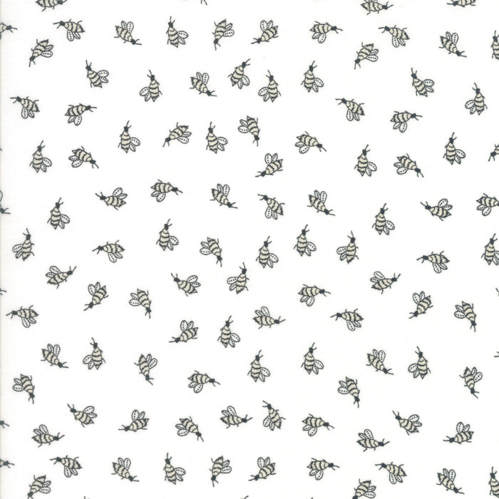 Darling Little Dickens Bees - White (  ) cotton quilting fabric