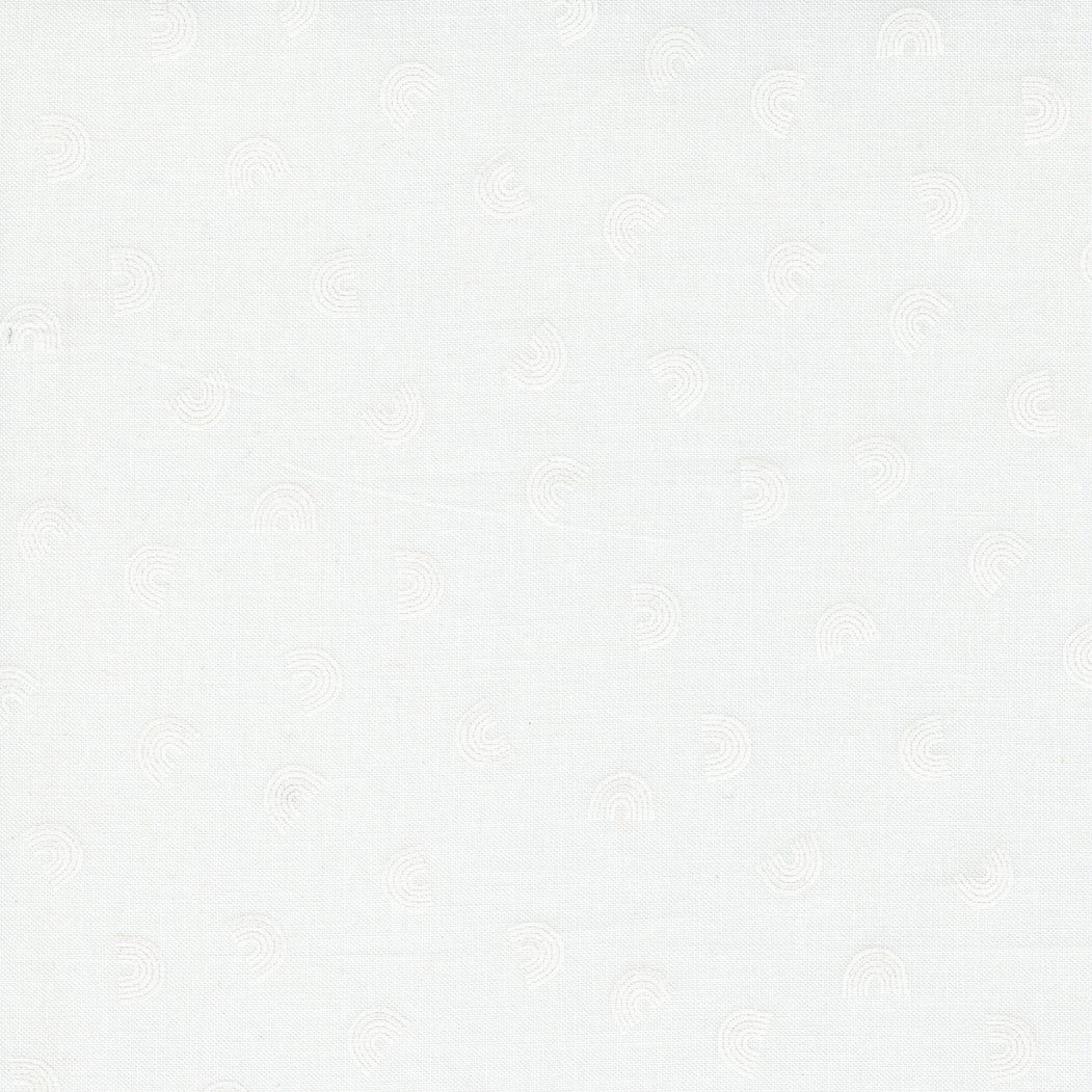 Renew Rainbow - Vanilla ( Rainbow, White on White ) cotton quilting fabric