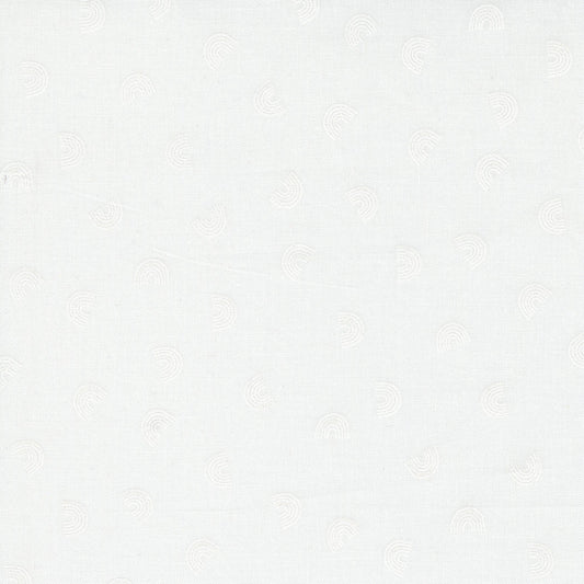 Renew Rainbow - Vanilla ( Rainbow, White on White ) cotton quilting fabric