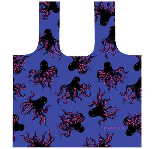 Sarah Watts Mystery Food Pocket Shopper Bag | Foldable Reusable Tote