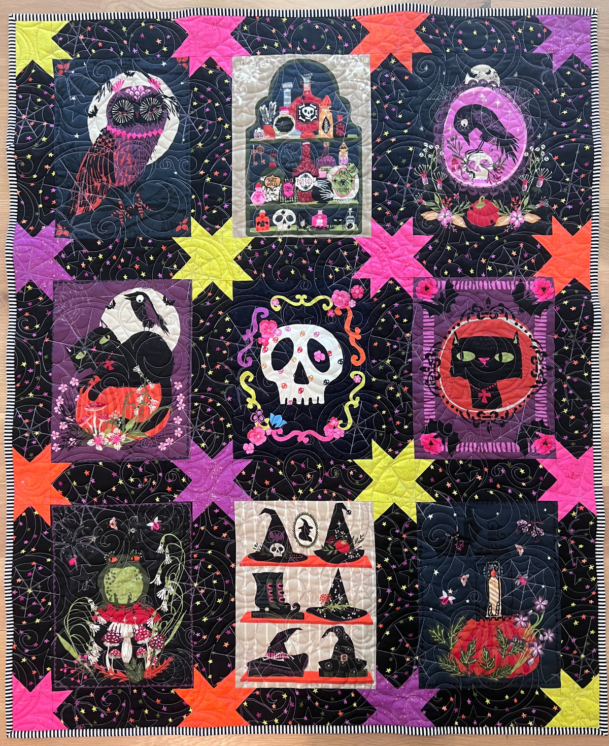Hocus Pocus Halloween Panel Quilt Kit - Top Only