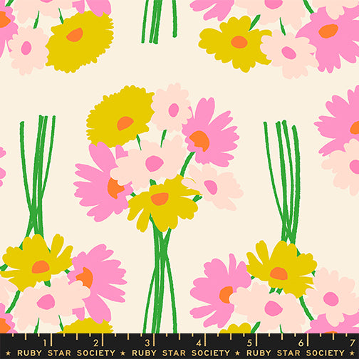 Flower Dept Natural — Ruby Star Society Sparkle Mart Quilting Cotton by Melody Miller