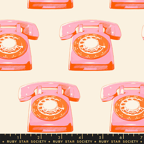 Telephones Natural — Ruby Star Society Sparkle Mart Quilting Cotton by Melody Miller