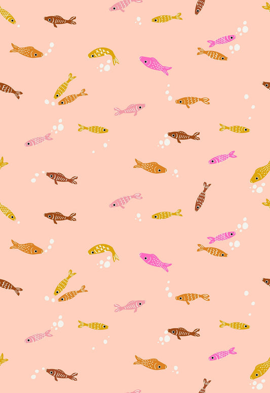 Koi Pond Fishies - Peach Fizz ( Ruby Star Society ) cotton quilting fabric