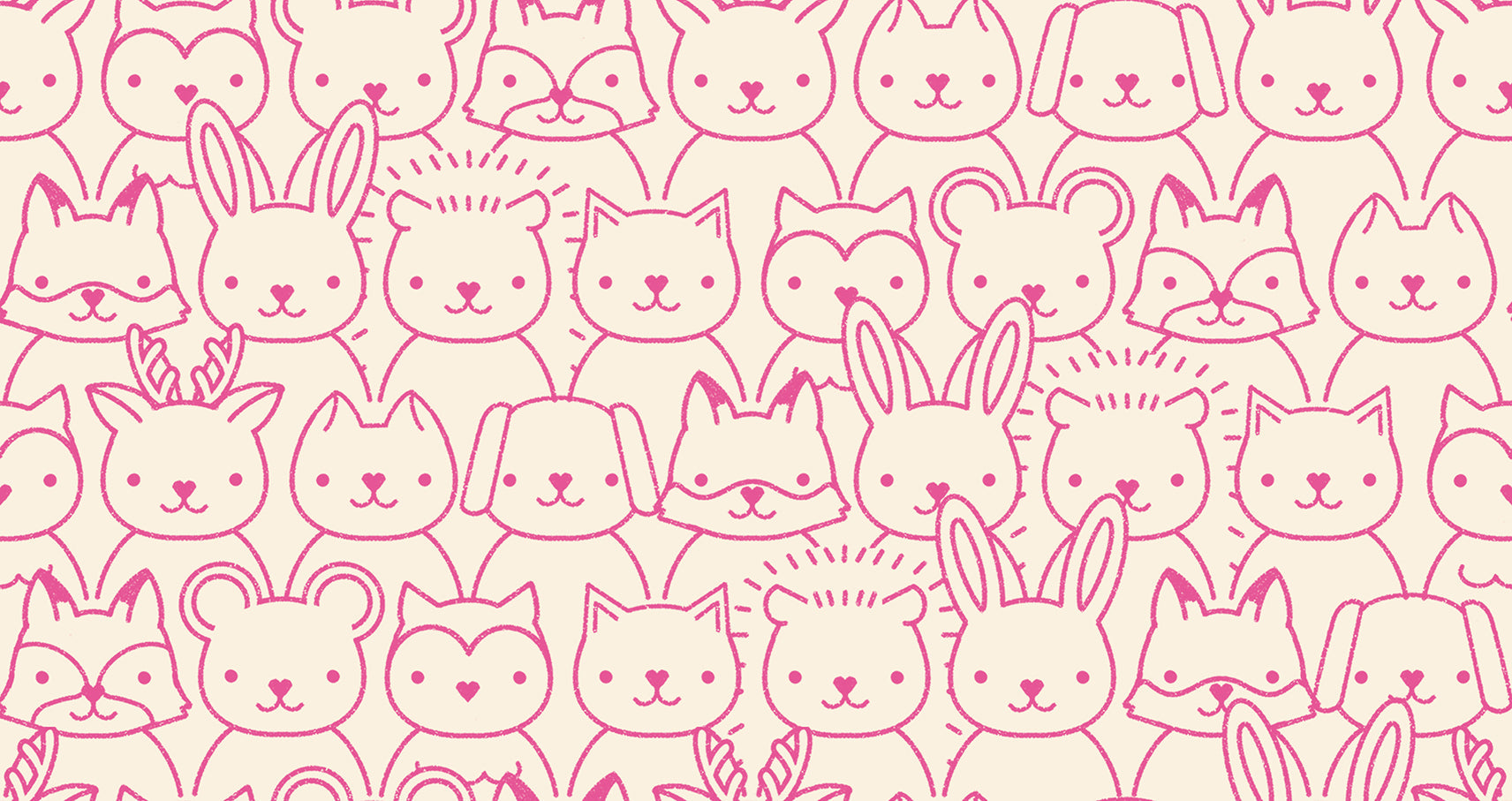 Woodland Park Sup Animals - Raspberry ( Ruby Star Society ) cotton quilting fabric