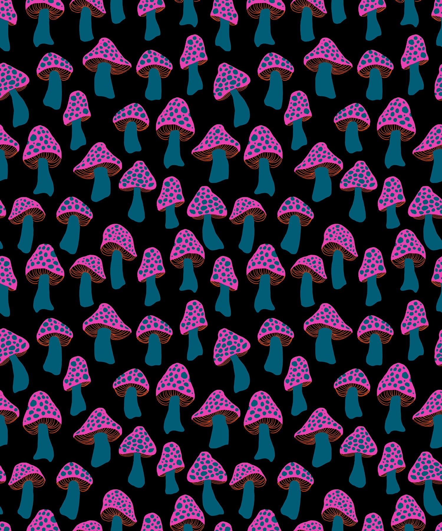 Darlings 2 Mushrooms - Black ( Ruby Star Society ) cotton quilting fabric