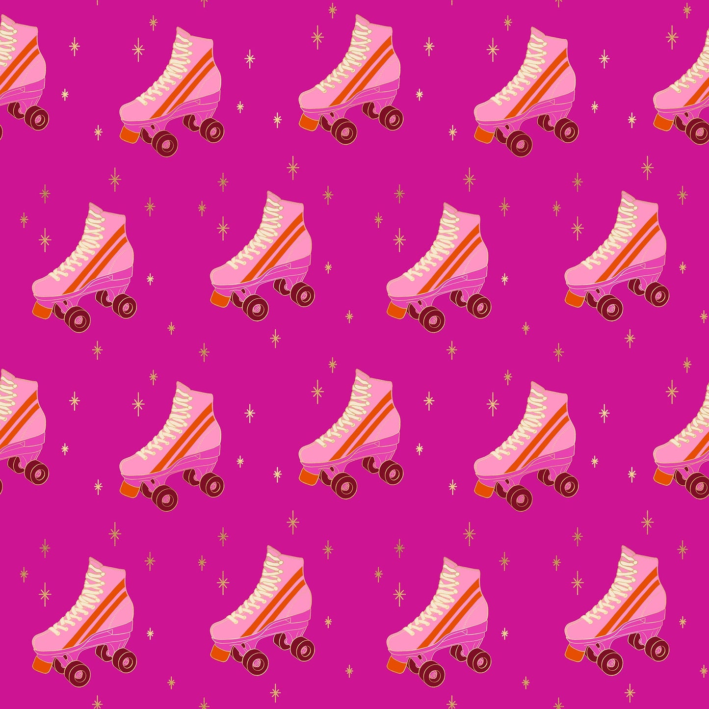 Darlings 2 Rollerskates - Berry - Metallic ( Ruby Star Society ) cotton quilting fabric