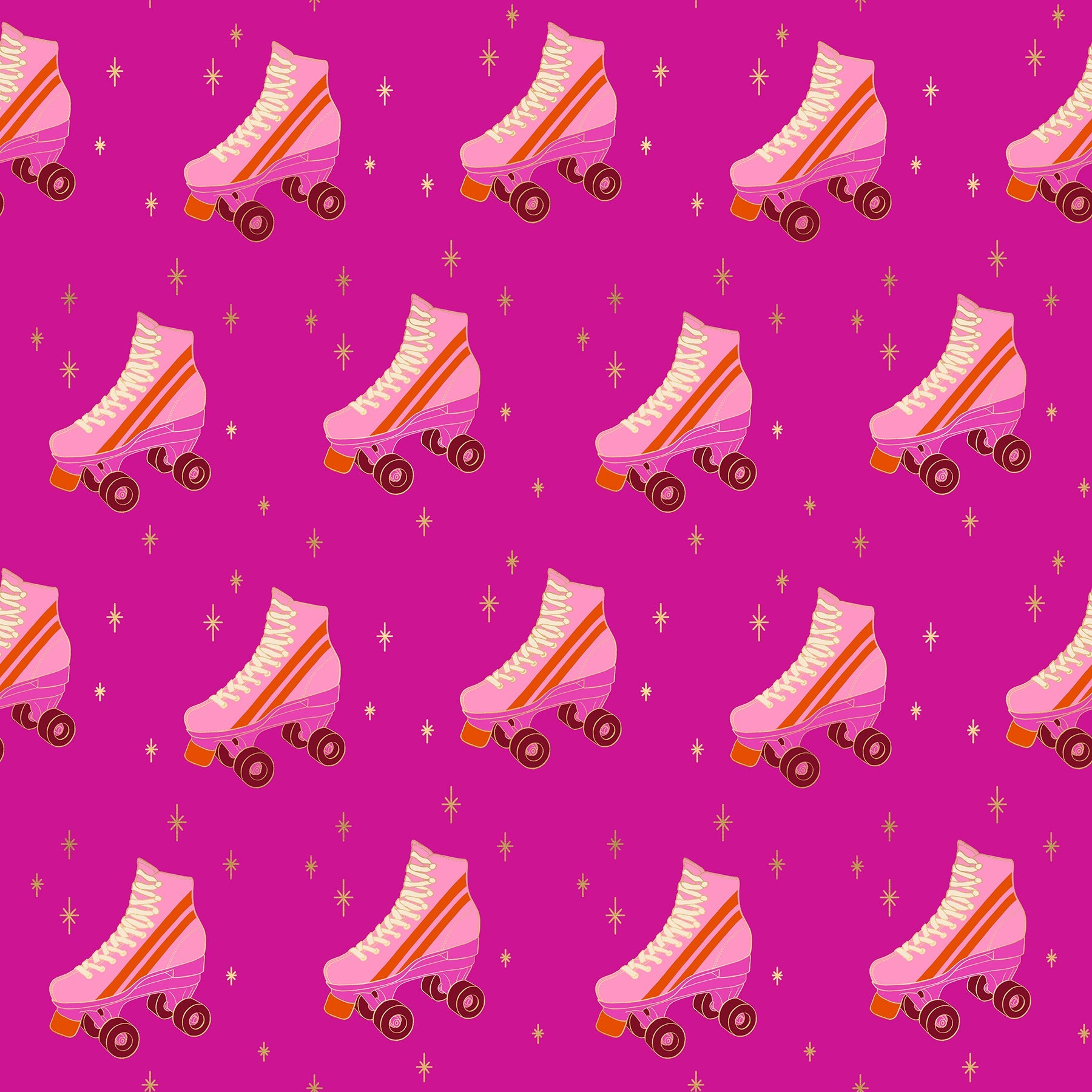 Darlings 2 Rollerskates - Berry - Metallic ( Ruby Star Society ) cotton quilting fabric