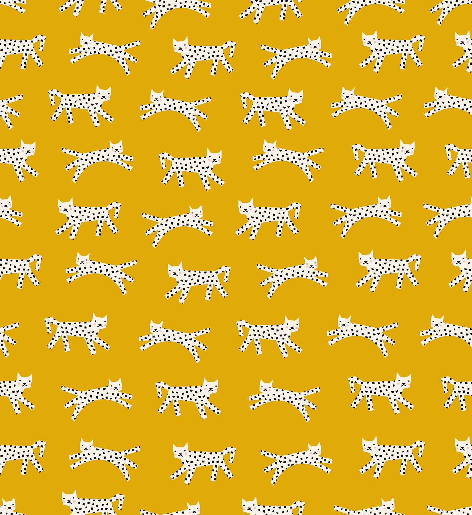 Darlings 2 Snow Leopard - Goldenrod ( Ruby Star Society ) cotton quilting fabric