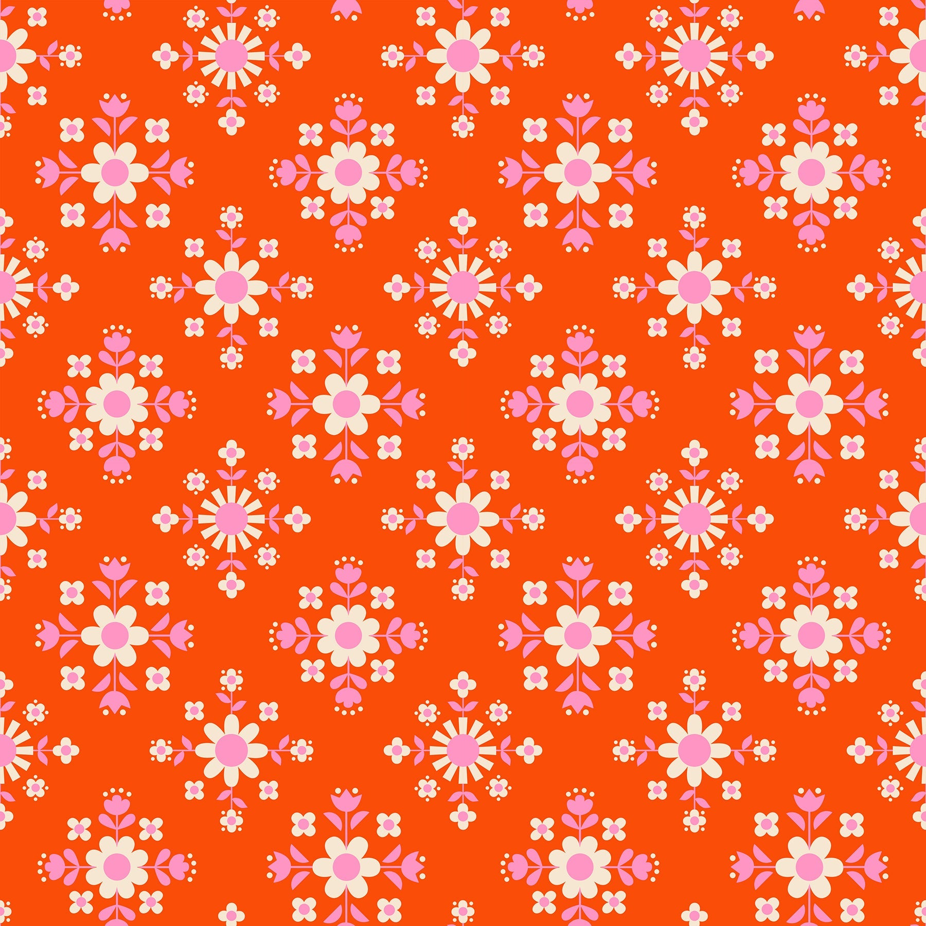 Darlings 2 Wild Flowers - Warm Red ( Ruby Star Society ) cotton quilting fabric