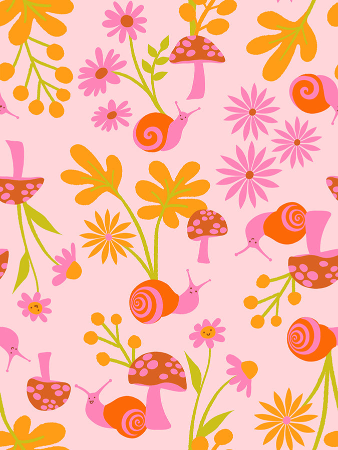 Animal Animal Snail Garden - Cotton Candy ( Ruby Star Society ) cotton quilting fabric