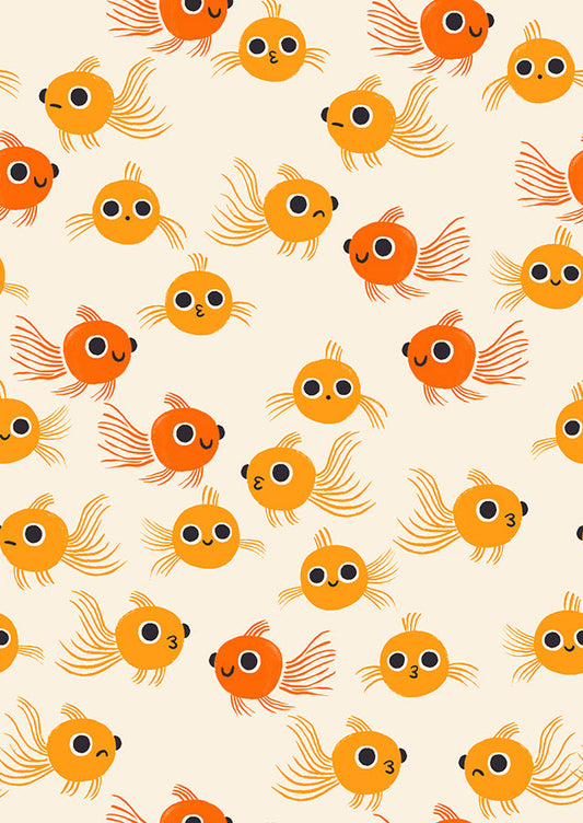 Animal Animal Goldfish - Orange ( Ruby Star Society ) cotton quilting fabric