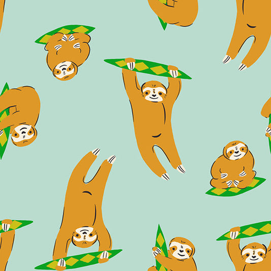 Animal Animal Sloth - Minty ( Ruby Star Society ) cotton quilting fabric